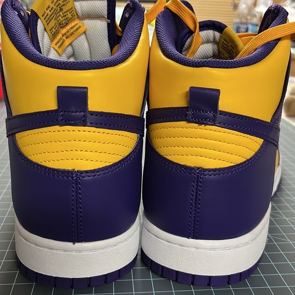 Nike Dunk Hi Retro sZ 15 Laker scheme inspired BRAND NEW NEVER WORN Box NO LID - Picture 9 of 14